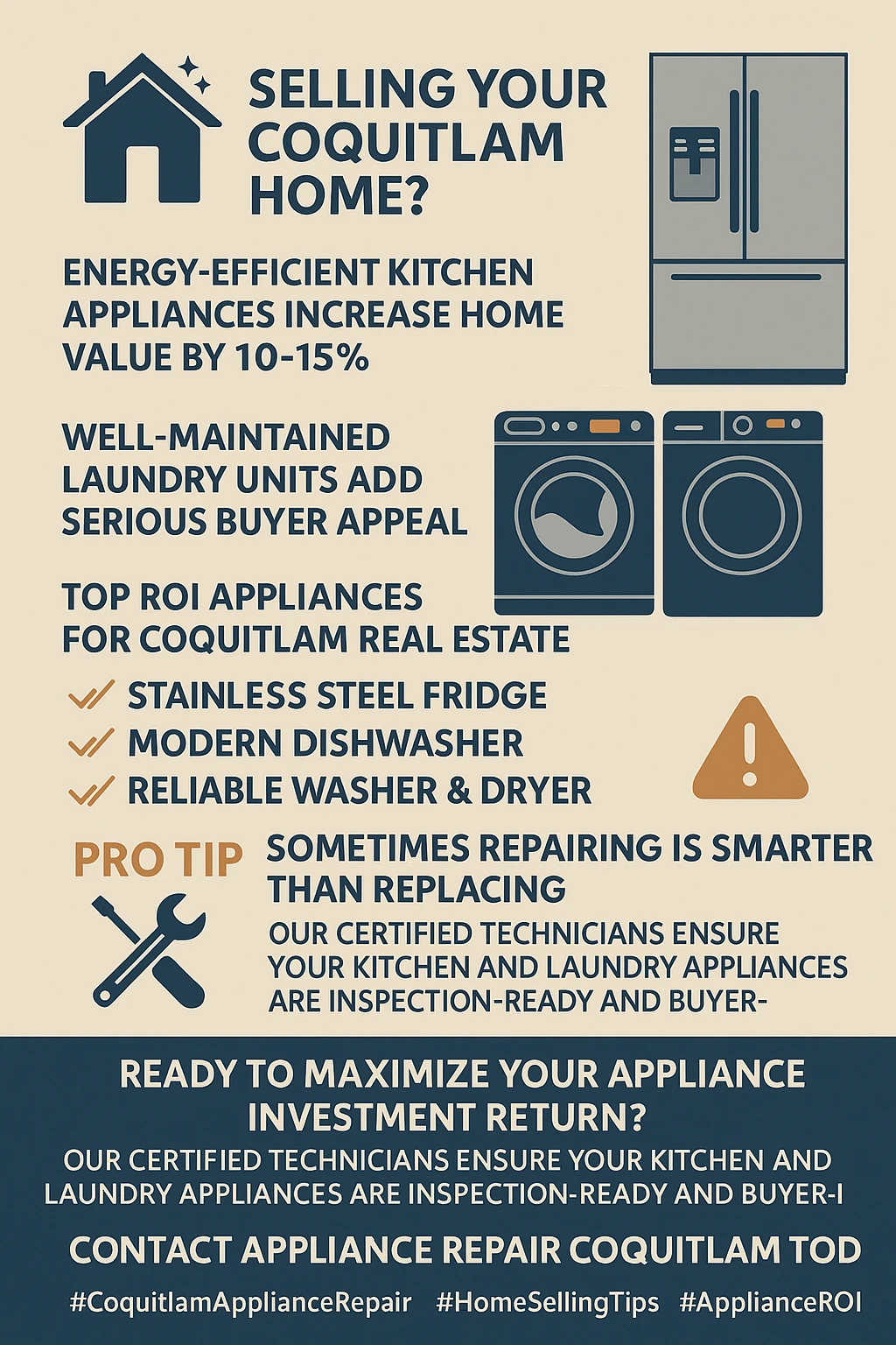 Appliance resale value key takeaways infographic for Coquitlam homes