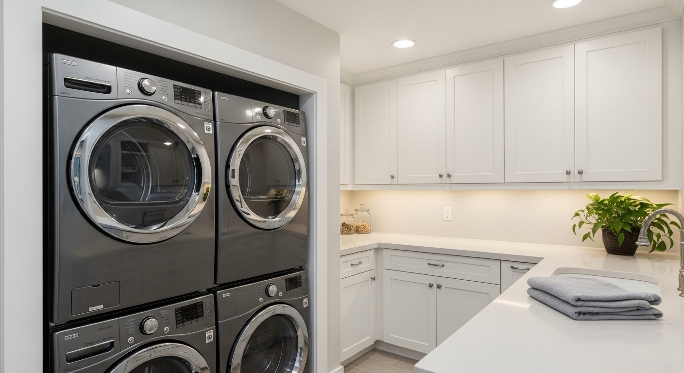 Energy efficient laundry room in a modern home