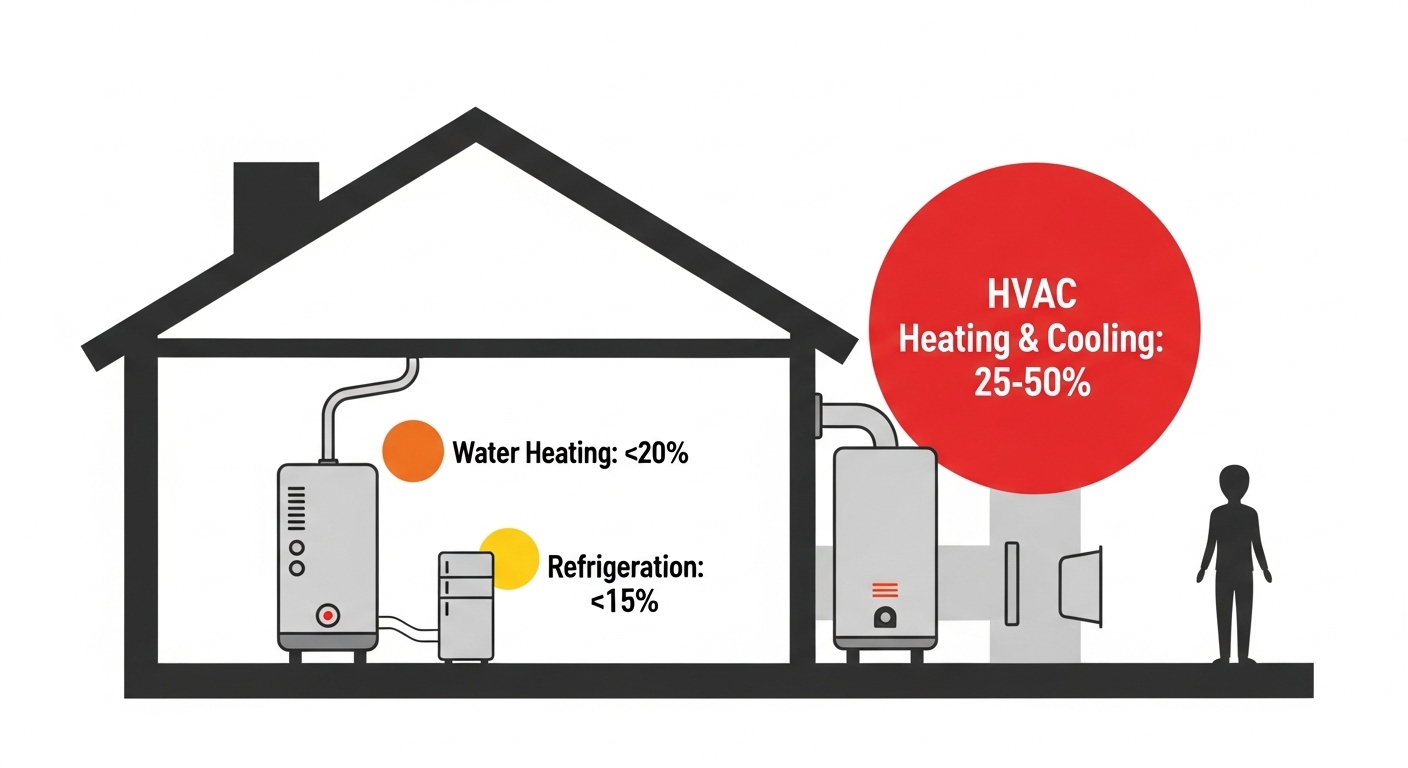 Chart showing the energy consumption of various home appliances