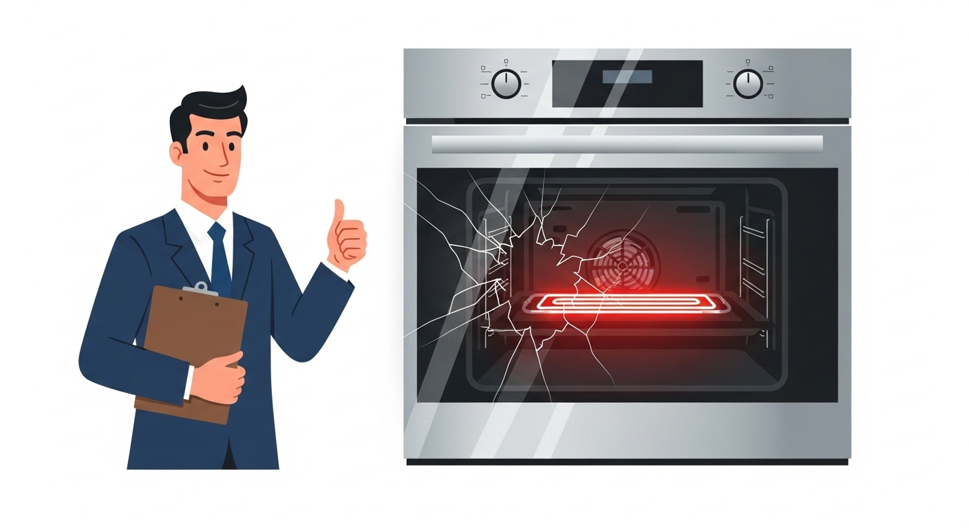 Home inspector overlooking potential appliance problems during a home walkthrough.