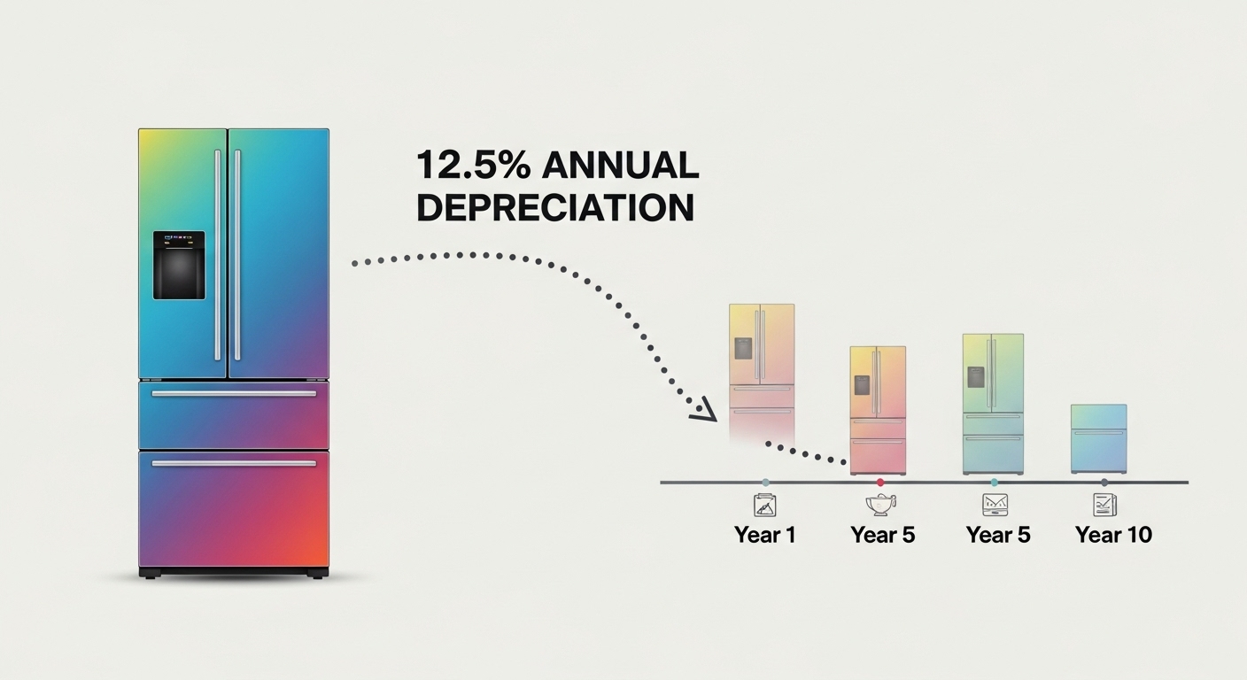 Appliance depreciation chart for a refrigerator