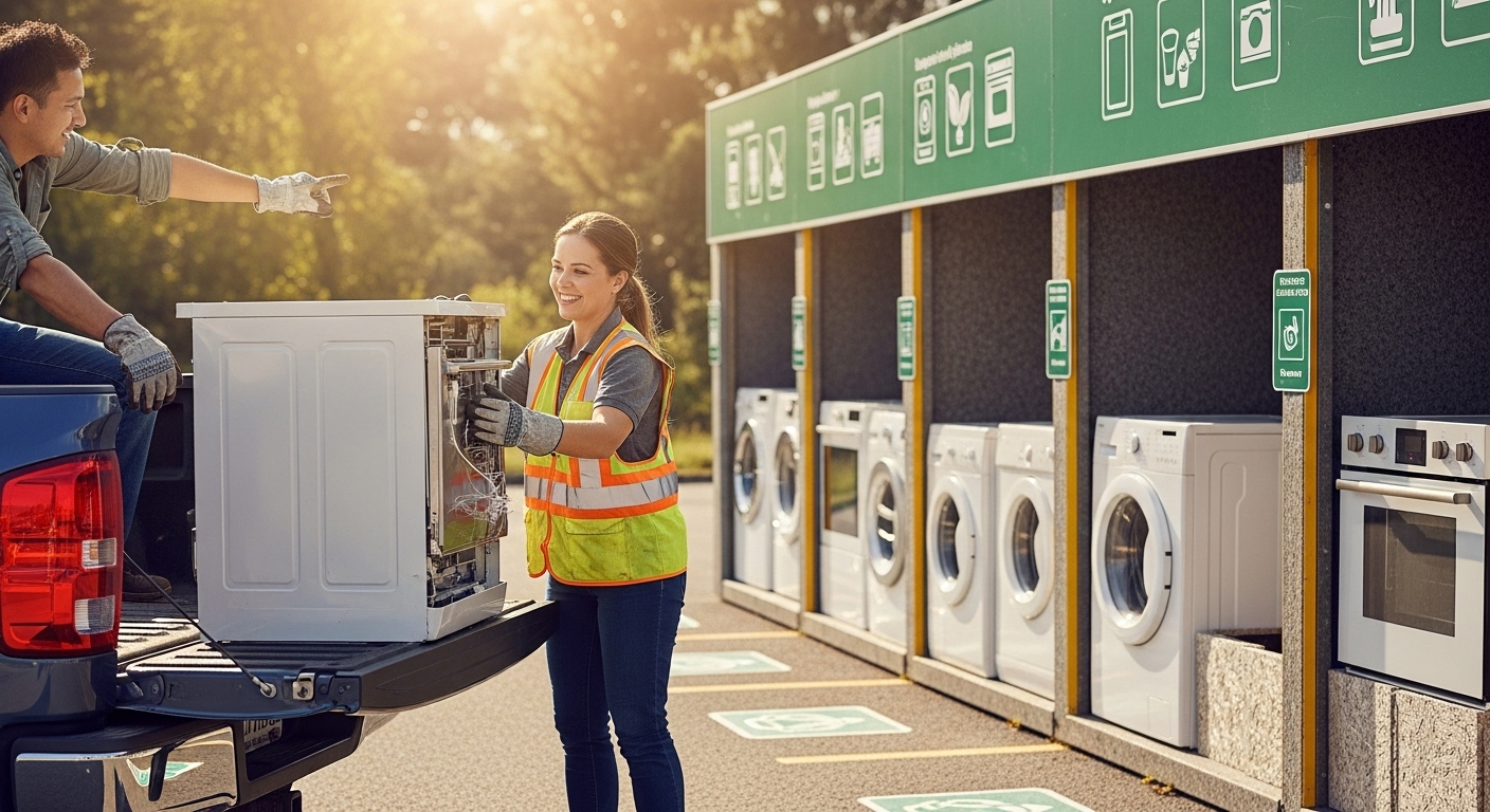 A view of the Coquitlam appliance recycling depot