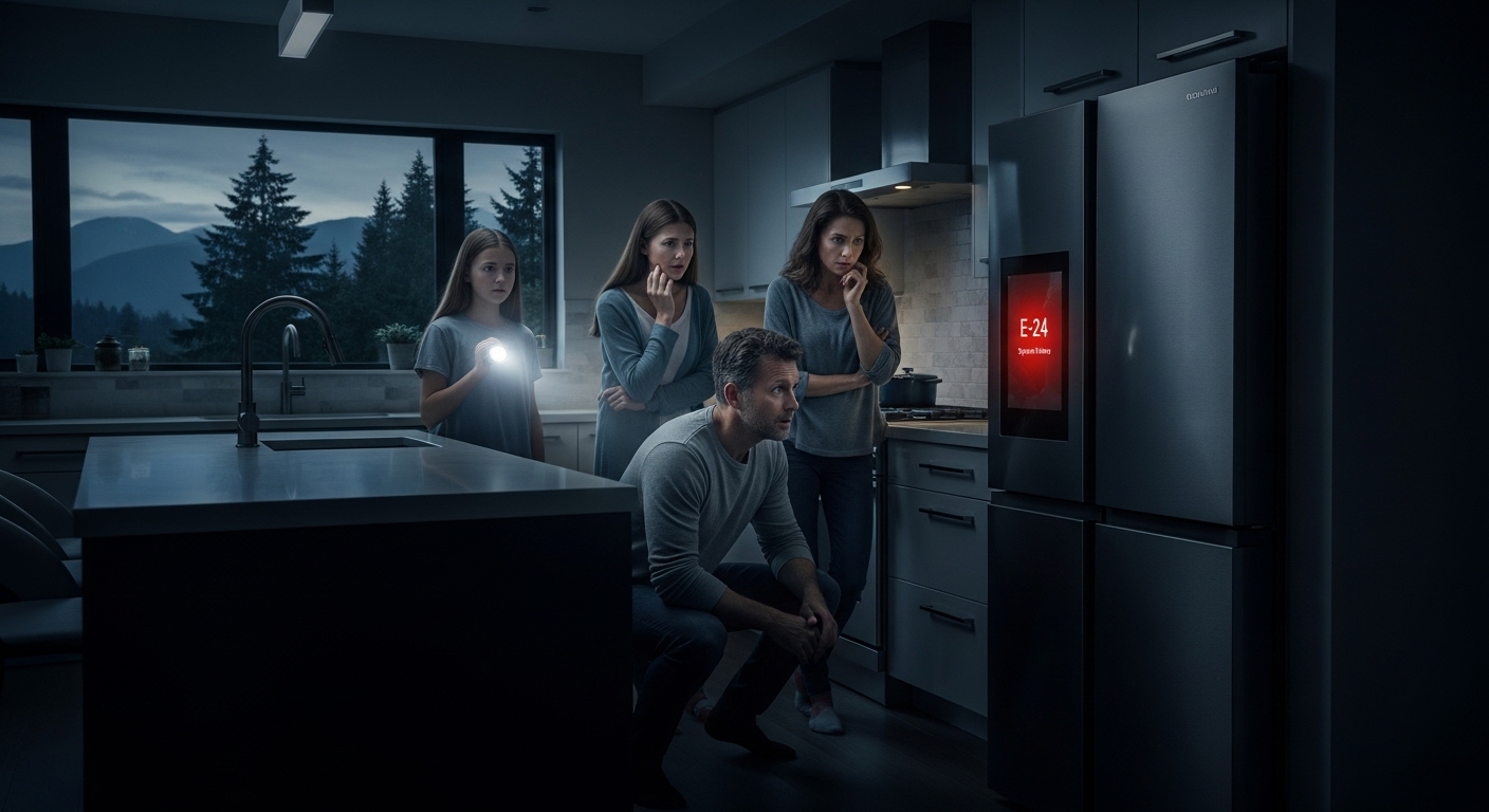 Coquitlam home experiencing a power outage at night