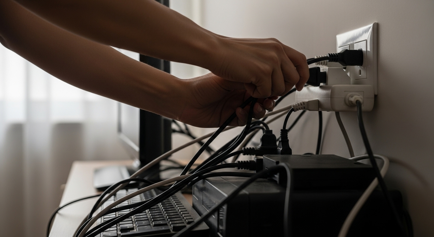 Unplugging appliances to prepare for power restoration