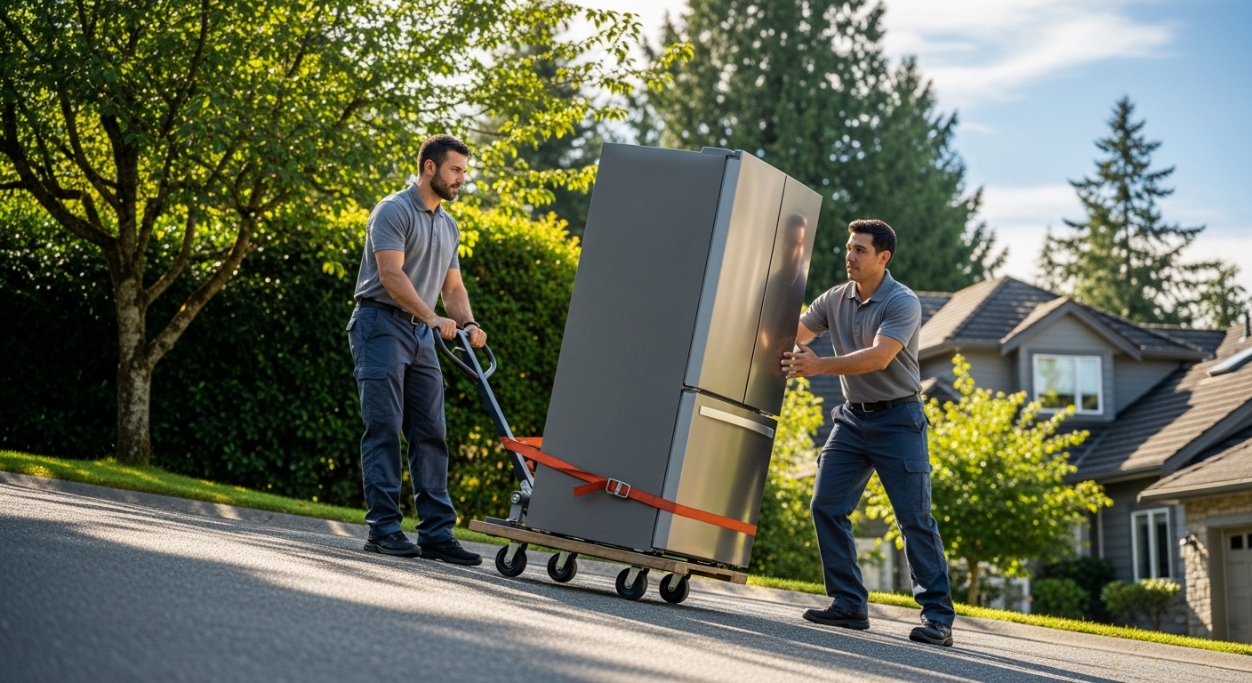 Moving fridge on dolly Coquitlam Hillside