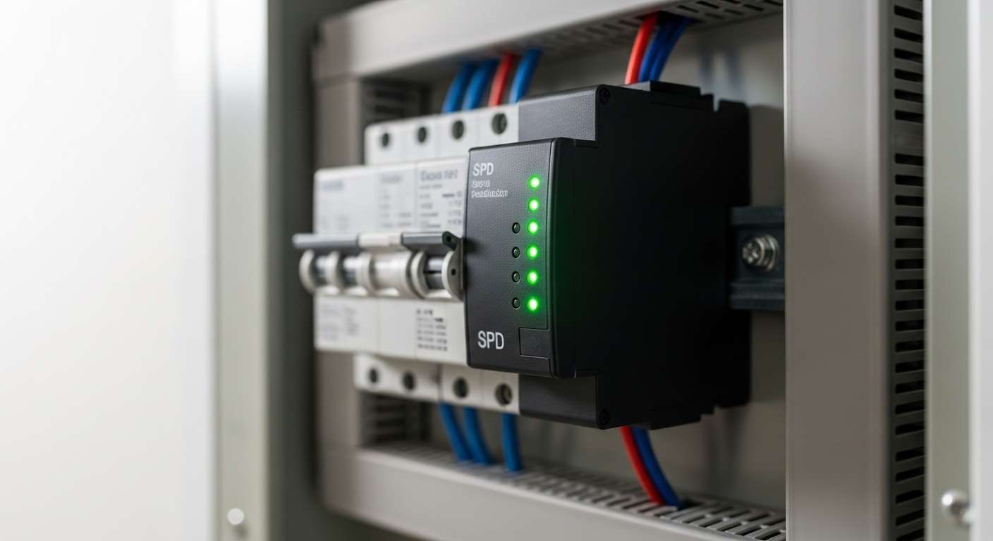 Whole home surge protection installed in an electrical panel