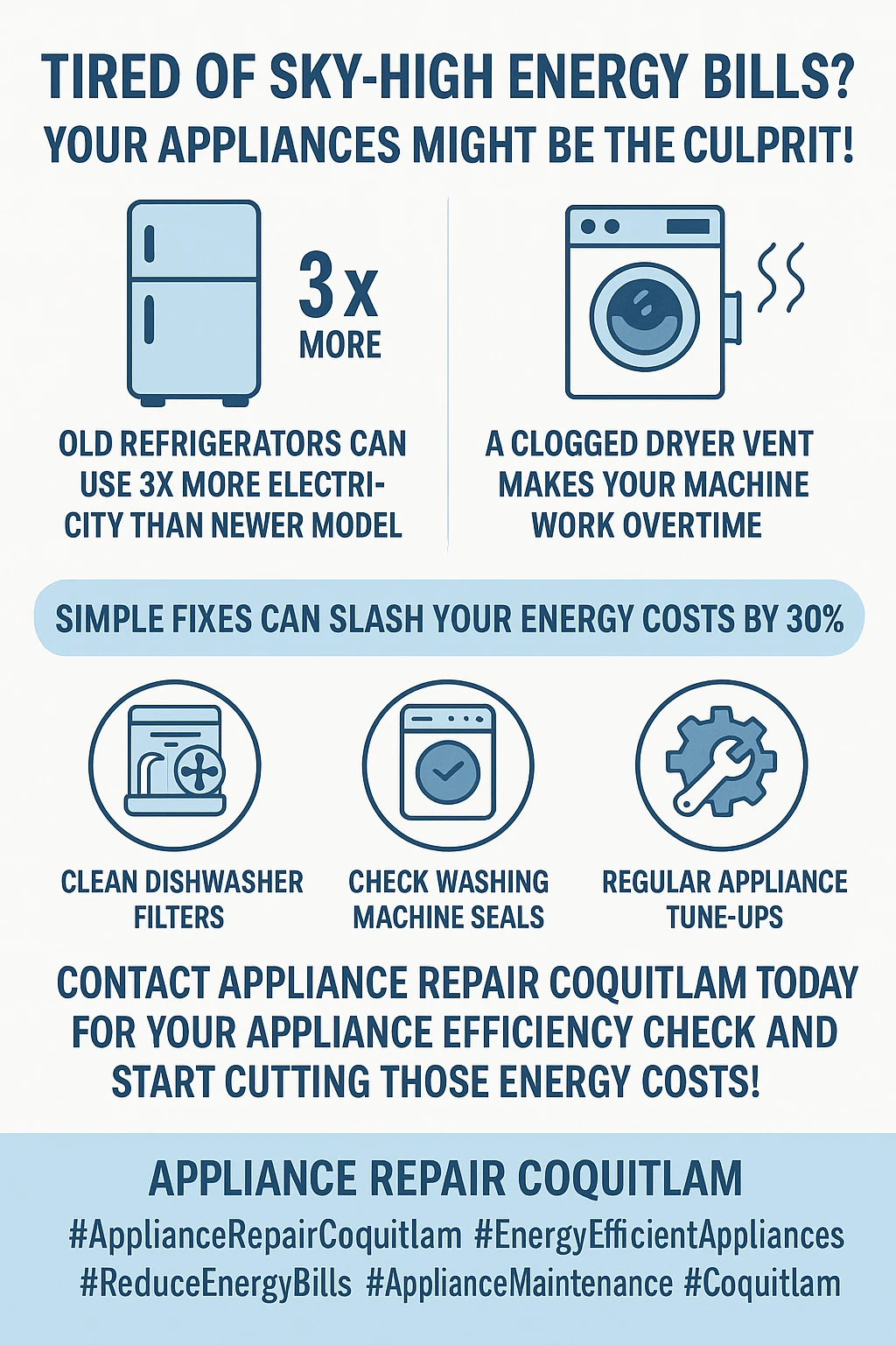 Appliance Energy Efficiency Coquitlam Key Takeaways Infographic