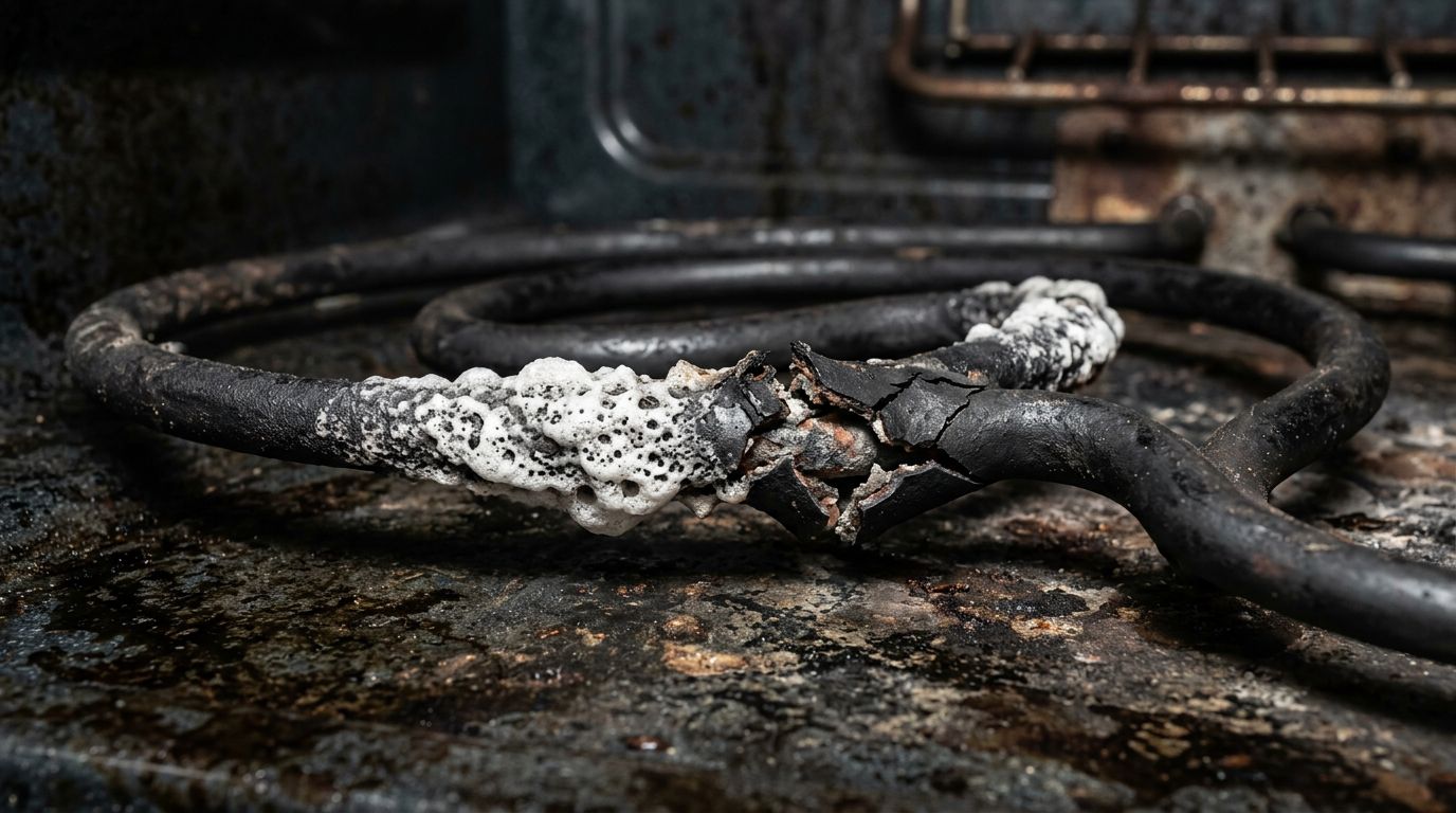Damaged electric oven heating element