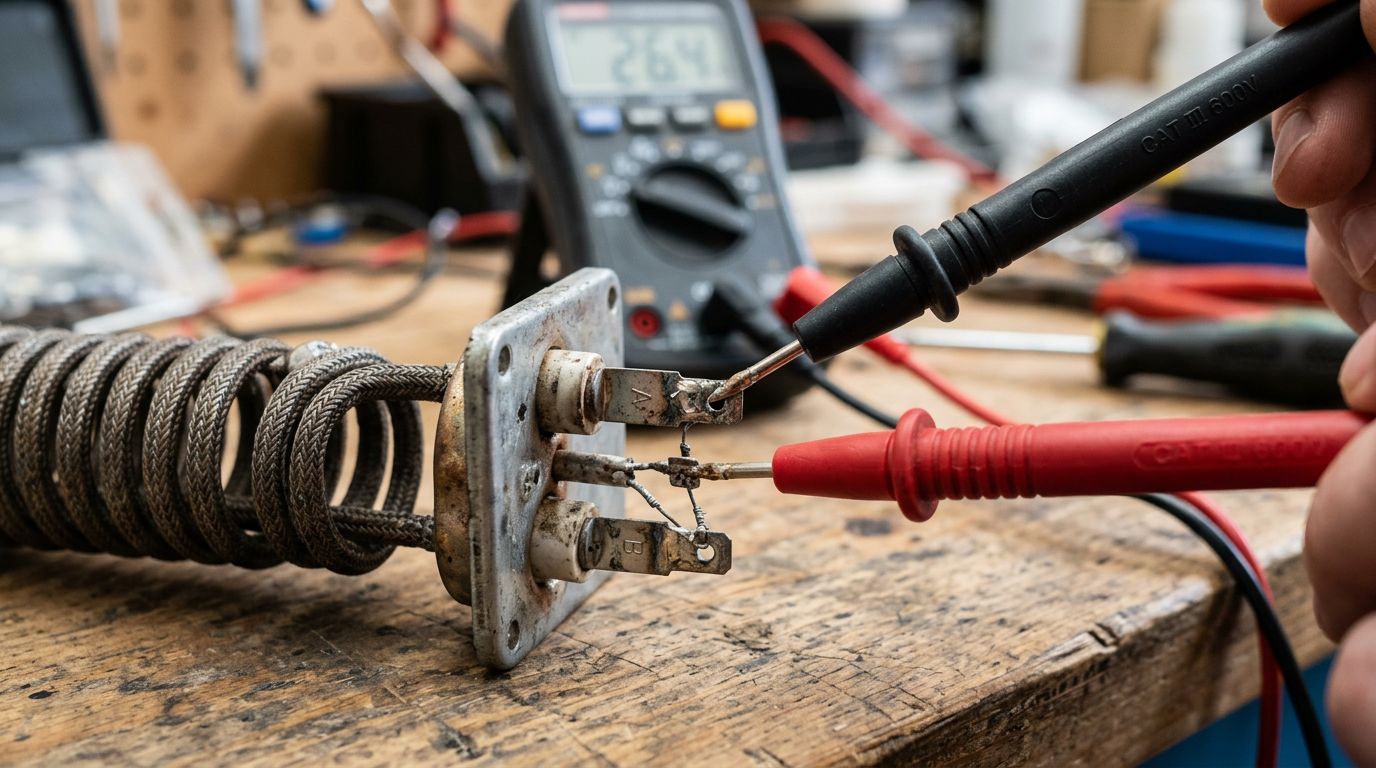 Testing dryer heating element with multimeter